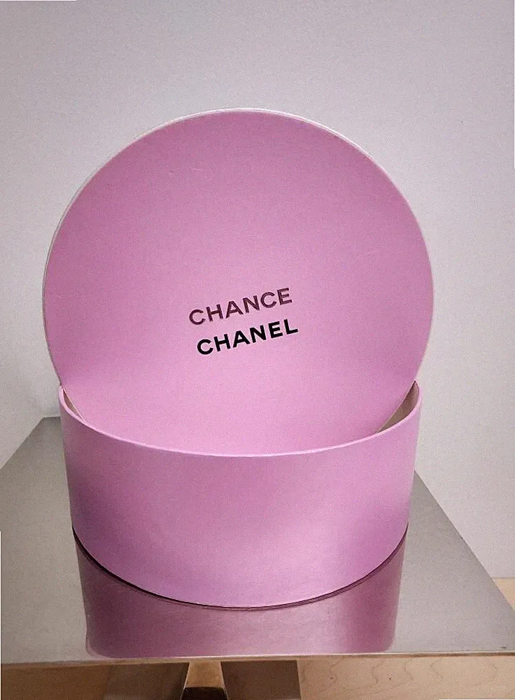 CHANEL CHANCE PINK ROUND EMPTY GIFT FRAGRANCE ACESSORIES BOX