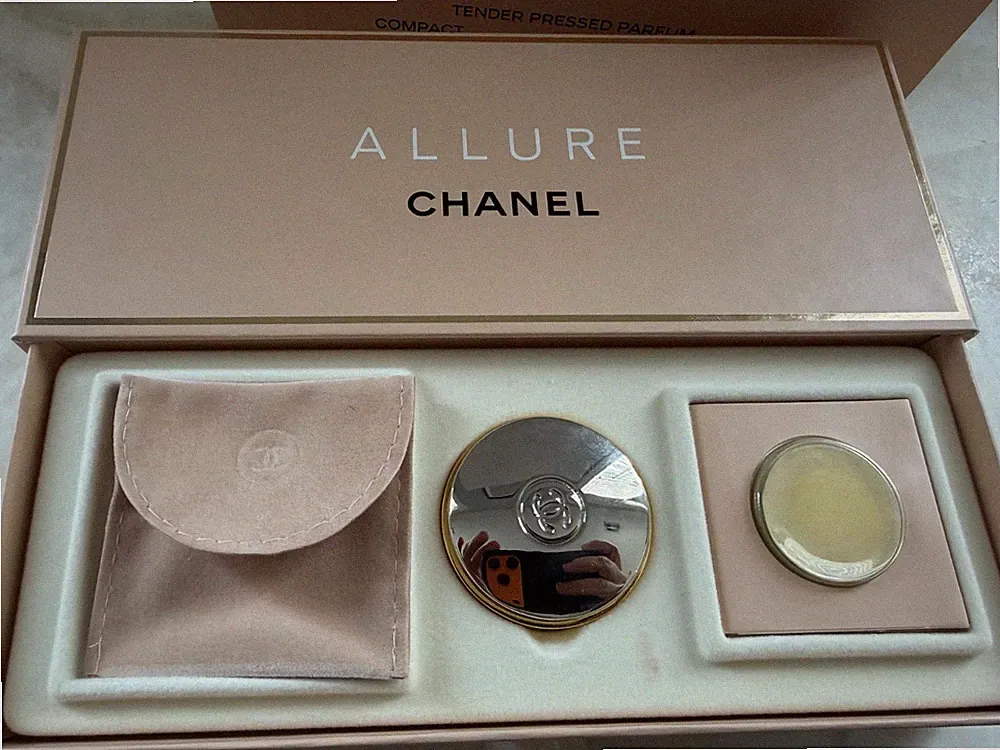 Vintage CHANEL ALLURE Tender Pressed Parfum Solid Compact Set + Refill - RARE