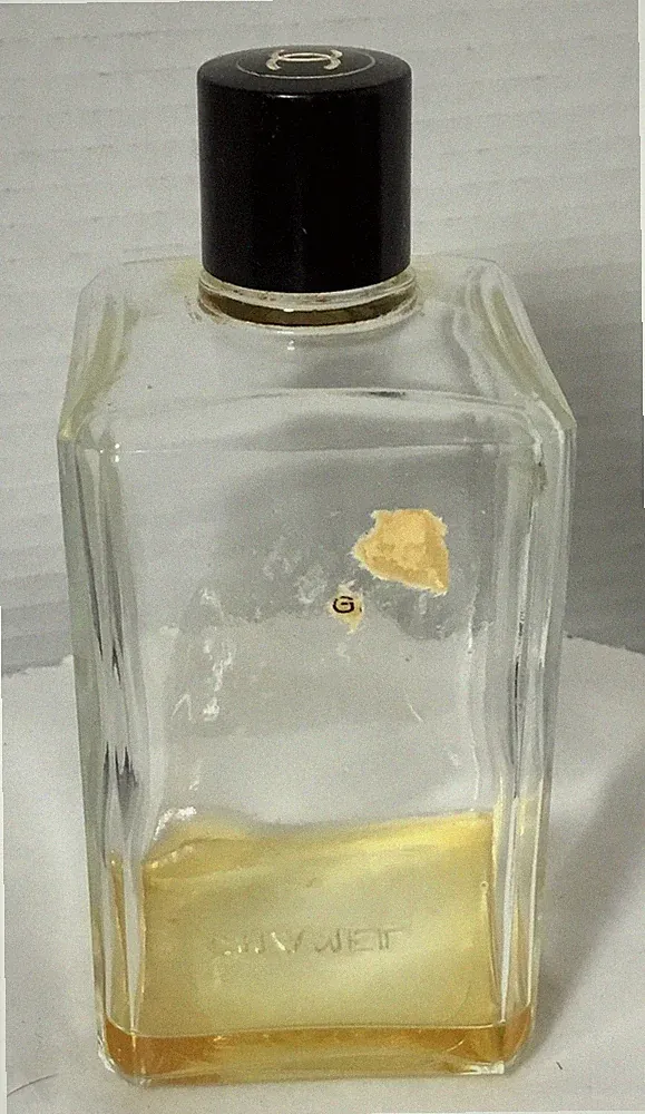 VTG 1950's CHANEL No. 5 EMPTY 5" Tall SQUARE BOTTLE w/FLAT CORNERS NO BOX